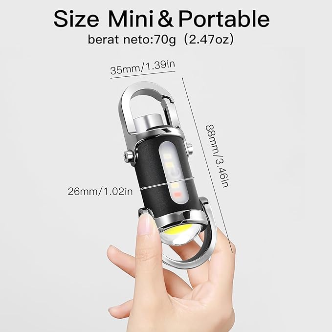 Rechargeable Keychain Flashlights, Lumens EDC Mini Flashlights