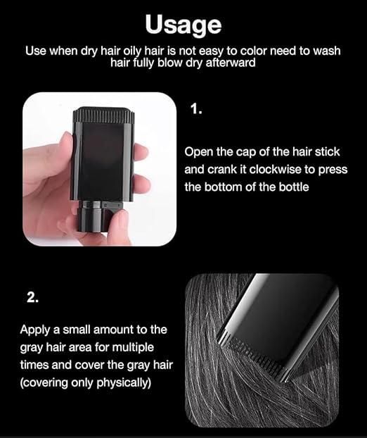 Premium Instant Hair Color Stick with Built-In Comb