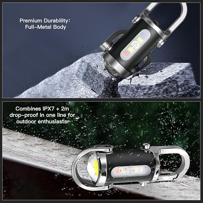 Rechargeable Keychain Flashlights, Lumens EDC Mini Flashlights