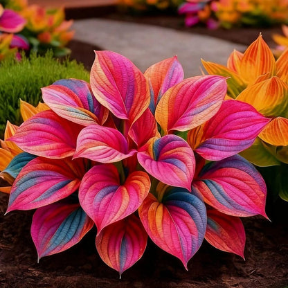Rare Multicolor Hosta Seed + 100 Grams Organic Potmix Free