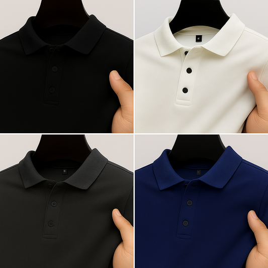Poly Matte Solid Half Sleeves Mens Polo T-Shirt ( Pack Of 4)